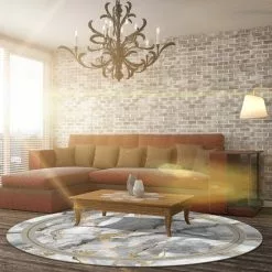 Pyöreät Matot - Attika (harmaa/valkoinen/kulta) -Pyöreät Matot Myymälä room1 84 attika