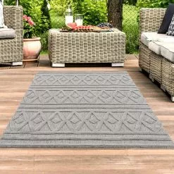 Shaggy Indoor-Outdoor - Chester (harmaa) -Pyöreät Matot Myymälä san 58538 silver outdoor6254