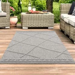 Shaggy Indoor-Outdoor - Newhaven (harmaa) -Pyöreät Matot Myymälä san 58578 silver outdoor6257