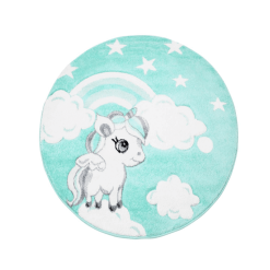 Lastenmatto - Bueno Ponny (turkoosi) 10 Lastenmatto - Bueno Ponny (turkoosi) -Pyöreät Matot Myymälä screenshot 2019 06 12kinderteppichmiteinhornbuenokids1450mintflachflor teppichmitsternen2