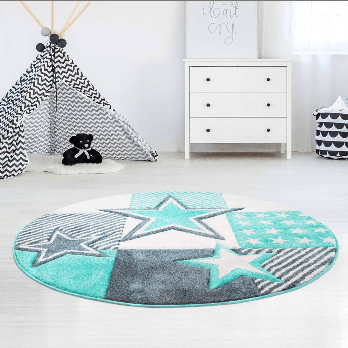 Lastenmatto - Bueno Night Stars Pyöreä (turkoosi) 4 Lastenmatto - Bueno Night Stars Pyöreä (turkoosi) - Image 2