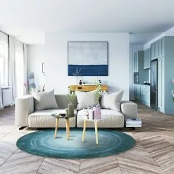 Pyöreät Matot - Shade (turkoosi) -Pyöreät Matot Myymälä shade green01 ka5395 01rr 1a