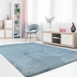 Ryijymatot - Soft Shine (turkoosi) -Pyöreät Matot Myymälä softshine 2236 aqua raum