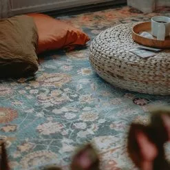 Wilton-matto - Bouhjar (sininen/pinkki/multi) -Pyöreät Matot Myymälä xxcharolinealvs bouhjar