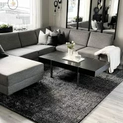 Ryijymatot - Cosy (antrasiitti) -Pyöreät Matot Myymälä xxlinemor78cosyantracit