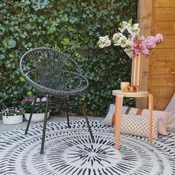 Pyöreät Matot - Brussels Night (harmaa) -Pyöreät Matot Myymälä xxxhuisvanklaasjebrussels