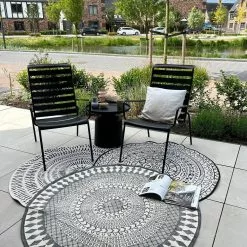 Pyöreät Matot - Brussels Diamond (musta) -Pyöreät Matot Myymälä xxxklusjesmambrusselandmarrakech